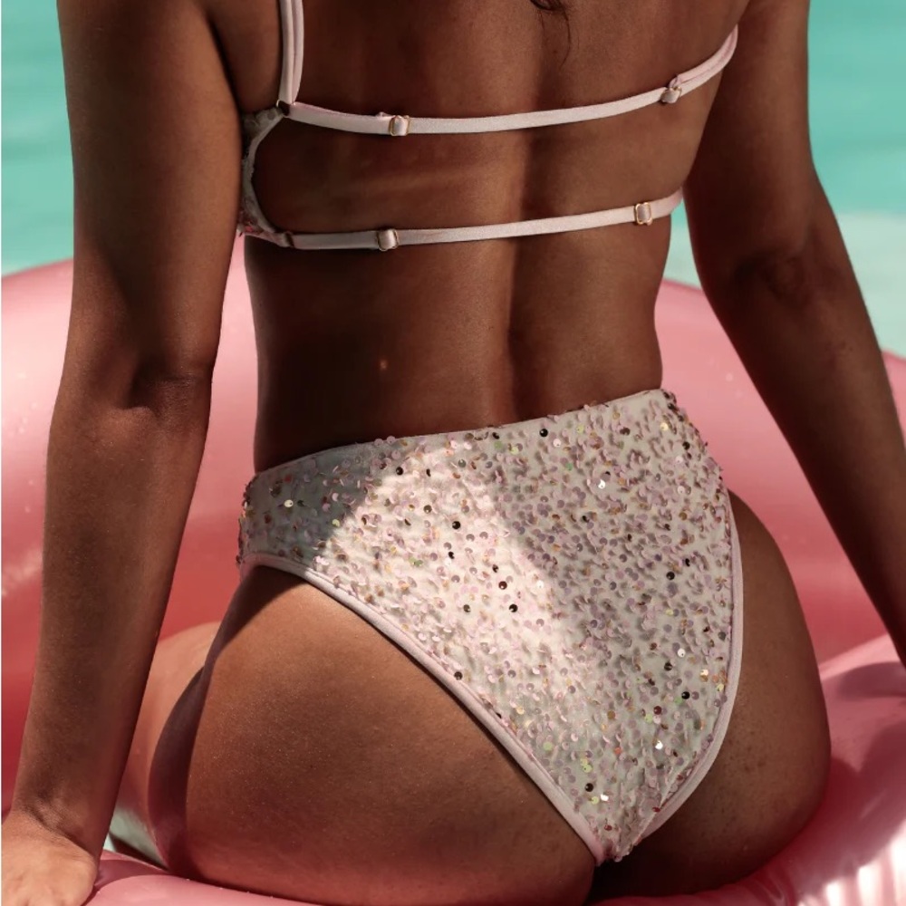 Pink Sequin Bikini Set - Picture 3 of 10